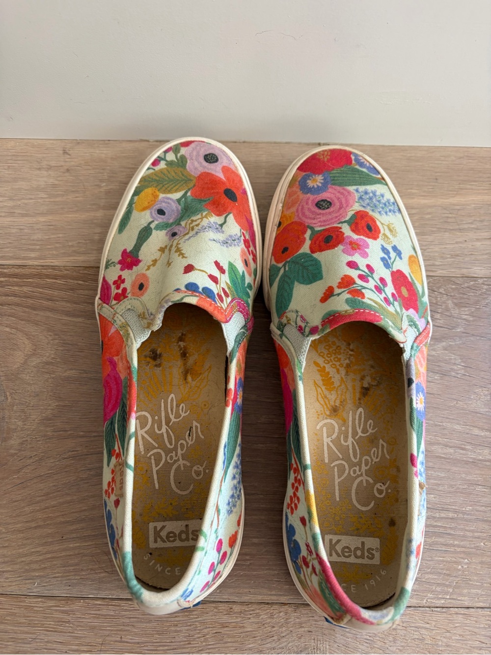 Keds rifle paper company slip on casual floral preppy - sz 8 - Picture 4 of 11